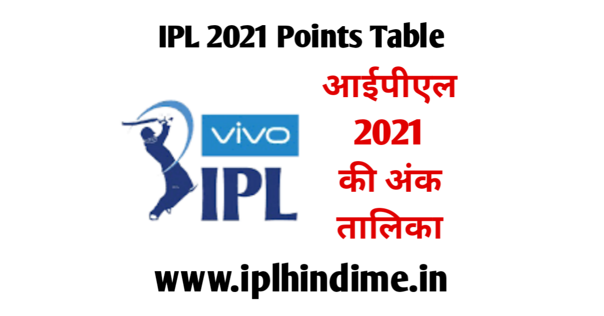 वीवो आईपीएल 2021 अंक तालिका | VIVO IPL 2021 Ank Talika