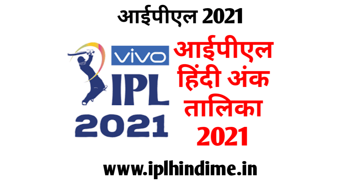 आईपीएल हिंदी अंक तालिका 2021